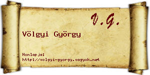 Völgyi György névjegykártya